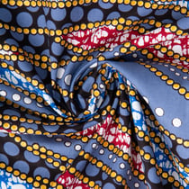 Tissu Coton Wax pailleté Nubia Gris et or