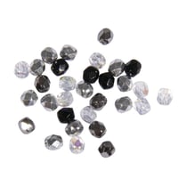Perle facettée en verre, 4 mm ø, cristal, boîte 100 pces