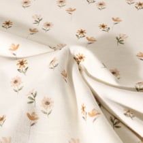 Tissu Jersey Coton imprimé digital Poppy Petites fleurs Poema sur fond Ecru
