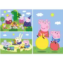 Puzzle peppa pig pique-nique en famille - joue au parc 3 x 48 pieces - clementoni peppa le cochon - 25263
