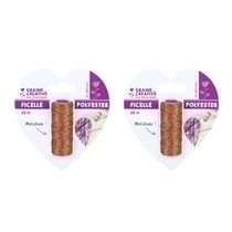 2 bobines de ficelle métallisée cuivre 25 m