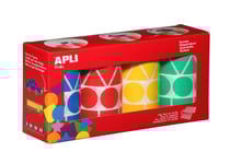 Gommettes rouleau 4 formes couleurs basique x 5 428