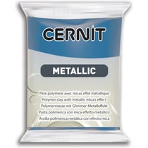 Pâte polymère - Opaque - A cuire - Pâte à modeler - Bleu - Bloc de 56g - Cernit - Metallic