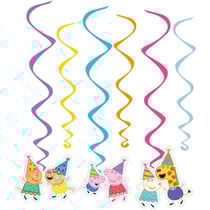 6 Guirlandes Spirales Peppa Pig Party