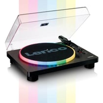 Platine vinyle convertisseur LED intégrées - Lenco LS50LED haut parleurs intégrés noire