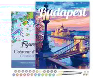 Peinture par Numéro Figured'Art avec Cadre - Affiche de voyage Budapest - Kit de Loisir Créatif DIY Numéro d'Art Complet - 40x50cm toile tendue sur châssis