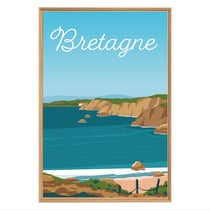 Tableau mural encadré plage en Bretagne 65x97 cm
