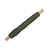 Fil floral, en vrac, vert foncé, 0,65 mm ø, rouleau bois 100 g