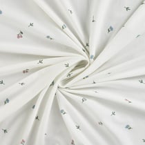 Tissus Jersey Coton imprimé Fleurs Lilou sur fond Blanc cassé