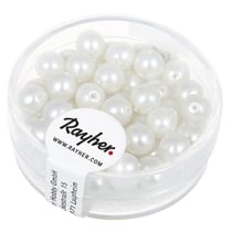 Renaissance Perles en verre, dépolies, 6, blanc neige, boîte 45 pces