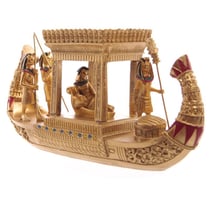Figurine - Bateau égyptien - Doré - Egypte - Décoration - 19cm longueur