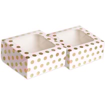 2 Petites Boites à Gâteau à Pois - Rose Gold