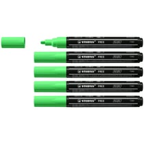 Lot de 5 marqueurs acrylique pointe moyenne - STABILO FREE T300 - Vert feuille