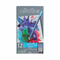 Set 12 crayons de couleur aquarellables - Boîte métal - Marino