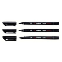Lot de 3 stylos-feutres permanents pointe moyenne - STABILO - OHPen universal - Noir