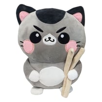Funny Cat - Peluche Chat avec baguettes 25 cm