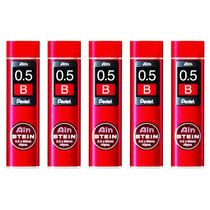 Mine de rechange Pentel Hi-Polymer - 0,5 mm - Dureté B - Lot de 5 étuis de 40 mines