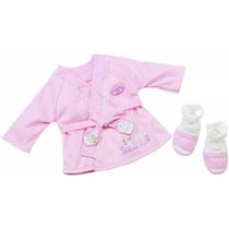 Set bain baby annabell : peignoir et chaussons - habit poupee 46 cm - zapf creation