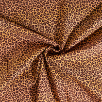 Tissu Popeline de Coton Léopard sur fond Ocre
