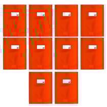 10 protège-cahiers opaque orange en PVC – Format 24x32 cm – Épaisseur 19/100ème – Grain cuir