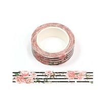 Washi masking Tape ruban adhésif scrapbooking décoration 1,5 x 9 m ROSE PAPILLON DORURE