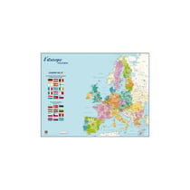 Carte Murale Pelliculée Europe Politique 66 X 84,5 Cm