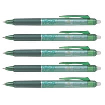 Lot de 5 Stylos Roller Rétractables Frixion Ball Clicker Pointe Fine Vert