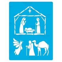 Pochoir plastique souple réutilisable 18,5 x 14,5 cm Fabrika Decoru CRECHE DE NOEL 463
