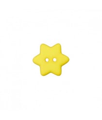 Carte de 4 boutons étoiles Jaune 15mm - Union Knopf Jaune