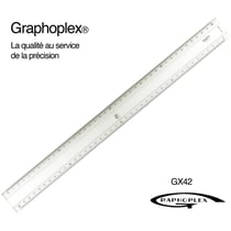 Graphoplex - Règle transparente 2 biseaux + bosselage 40 cm