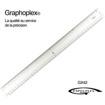 Graphoplex - Règle transparente 2 biseaux + bosselage 40 cm