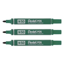 Lot de 3 marqueurs permanents - PENTEL - Pointe ogive 2 mm - Vert