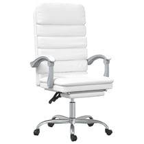Fauteuil de massage inclinable de bureau informatique étude similicuir blanc 02_0025399