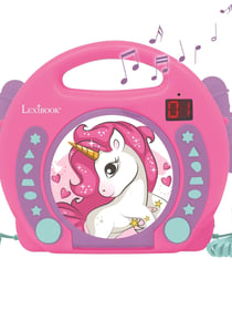 Lecteur CD portable avec 2 microphones coloris Licorne