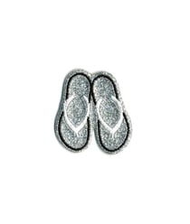 Ecussons Thermocollant Tongs Paillettés 4 x 3 cm - Mediac 06 argent