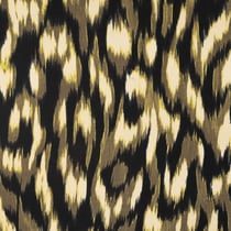 Tissu Viscose stretch Léopard Kaki sur fond Noir