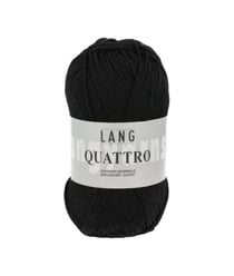 Fil à tricoter 100% coton QUATTRO - Lang Yarns 04 Noir