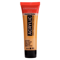 Peinture acrylique en tube - Jaune d'or - 253 - Amsterdam - 20ml