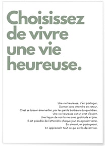Affiche Choisissez de vivre | A3 : 29,7x42cm