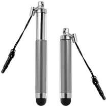 Avizar Stylet Retractable pour écran Tactile - Attache Jack 3.5 mm Argent