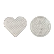 MégaCréa DIY - Plaque pour perles à repasser Rond et coeur 8 cm
