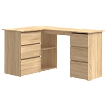 Bureau table poste de travail meuble d'ordinateur informatique étude d'angle chêne sonoma