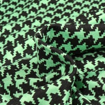 Tissu Jersey Viscose Pied de poule sur fond Vert