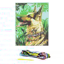 Kit complet canevas 15 x 20 cm motif chien berger allemand
