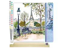 Peinture par Numéro Figured'Art - Aquarelle Jardin de Paris - Kit de Loisir Créatif DIY Numéro d'Art Complet - 40x50cm toile roulée + châssis en bois à monter