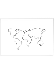 Affiche Line Art World | A3 : 29,7x42cm