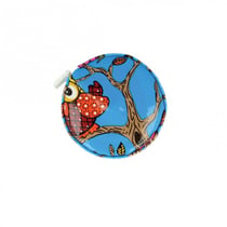 Mètre ruban chouette orange sur fonds bleu 5,5cm