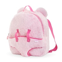 Sac à Dos Porte-Poupon Peluche Rose pour poupon 30 cm