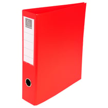 Classeur rembordé PVC 4 anneaux en D de 50mm en 3ème de couverture - A4 maxi - Rouge - x 10 - Exacompta