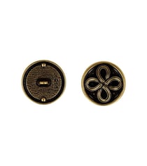 Lot de 3 boutons métal fleur or antique
